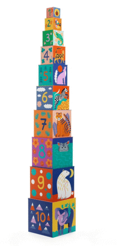 10 CUBOS ANIMALES SALVAJES DJECO