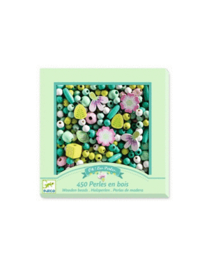 HOJAS Y FLORES PERLAS DE MADERA DJECO