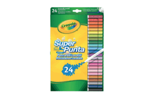 ROTULADOR CRAYOLA SUPER PUNTA LAVABLES 24 COLORES SURTIDOS
