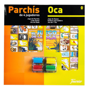 TABLERO 40X40CM PARCHIS/OCA + ACCESORIOS 4 JUGADORES